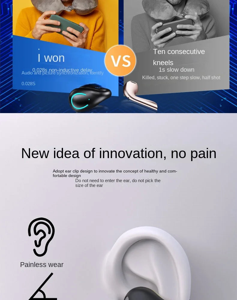 Q71 TWS Bone Conduction Bluetooth Earphones HiFi Stereo Ear Clip Earbud Sports Wireless Headphones Mini Noise Cancelling Headset