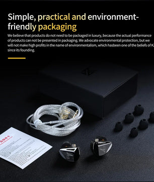 KZ AS10 PRO Earphones 5BA IEMs In-Ear Monitors HiFi Headphones Wired Earbuds with Silver-plated Cable for Audiophiles Musicians