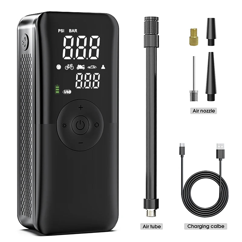 CARSUN Rechargeable Air Pump Tire Inflator Portable Compressor Digital Cordless Car Tyre