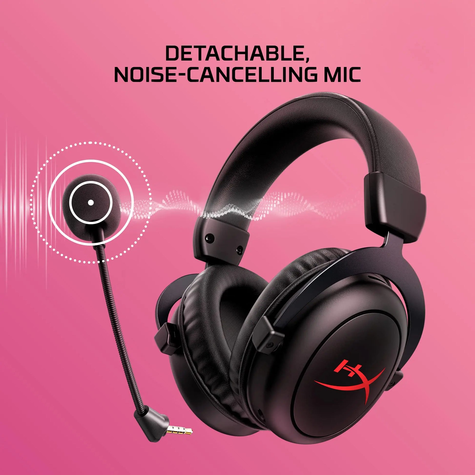 HyperX Cloud II Core Wireless Headset Gaming USB for PC Windows Computer Gamer Detachable Noise Cancelling Microphone DTS Headph