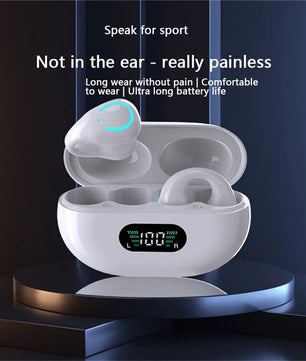 Wireless Bluetooth Earphones Earring HIFI Bass Music Headphones Ear Clip Sport TWS Earbuds Game Headset PK Ambie Sound Earcuffs
