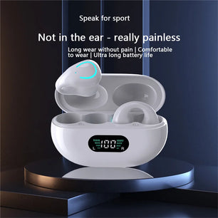 Wireless Bluetooth Earphones Earring HIFI Bass Music Headphones Ear Clip Sport TWS Earbuds Game Headset PK Ambie Sound Earcuffs