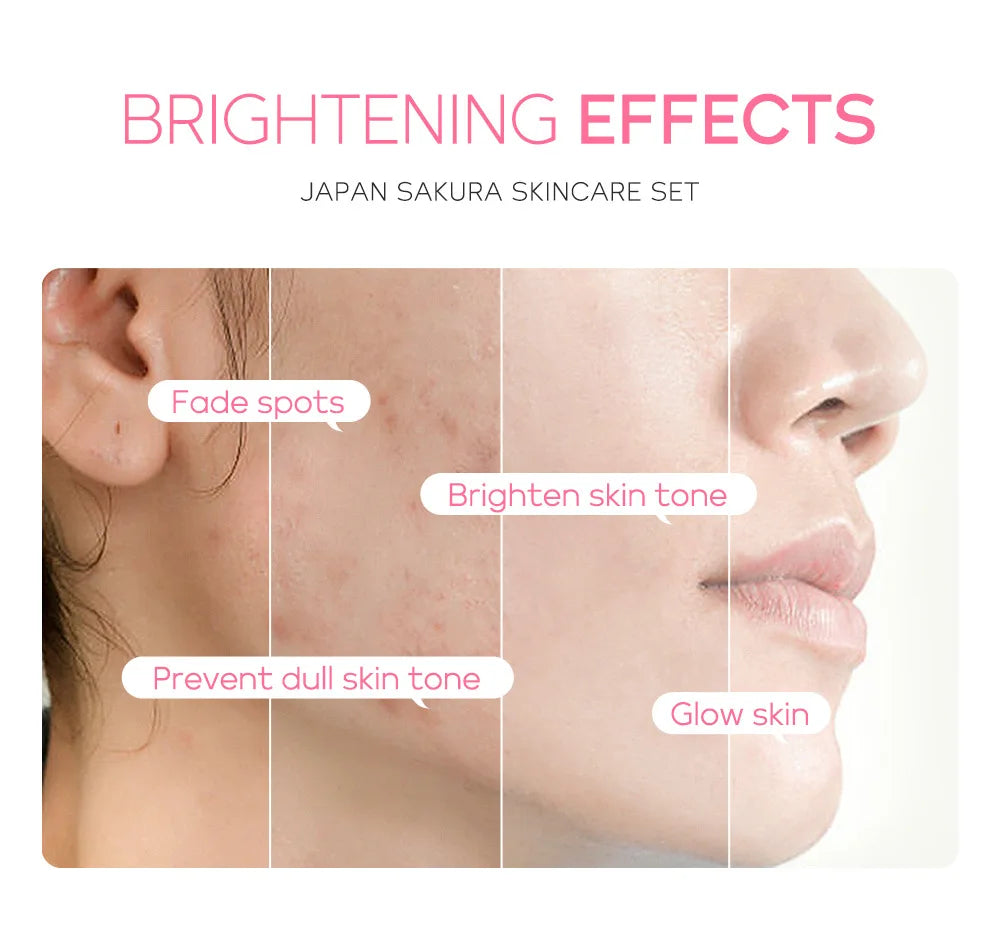 3pcs/set LAIKOU Vitamin C 24K Golden Sakura Skin Care Sets Face Cream
