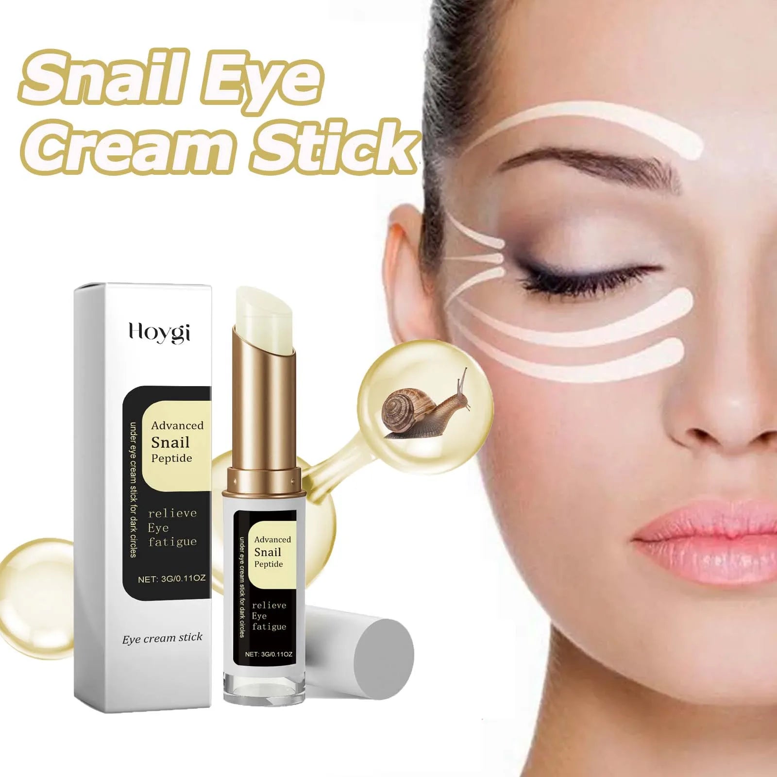 Snail Eye Cream Stick Collagen Fade Fine Lines Wrinkle Lightening Dark Circles