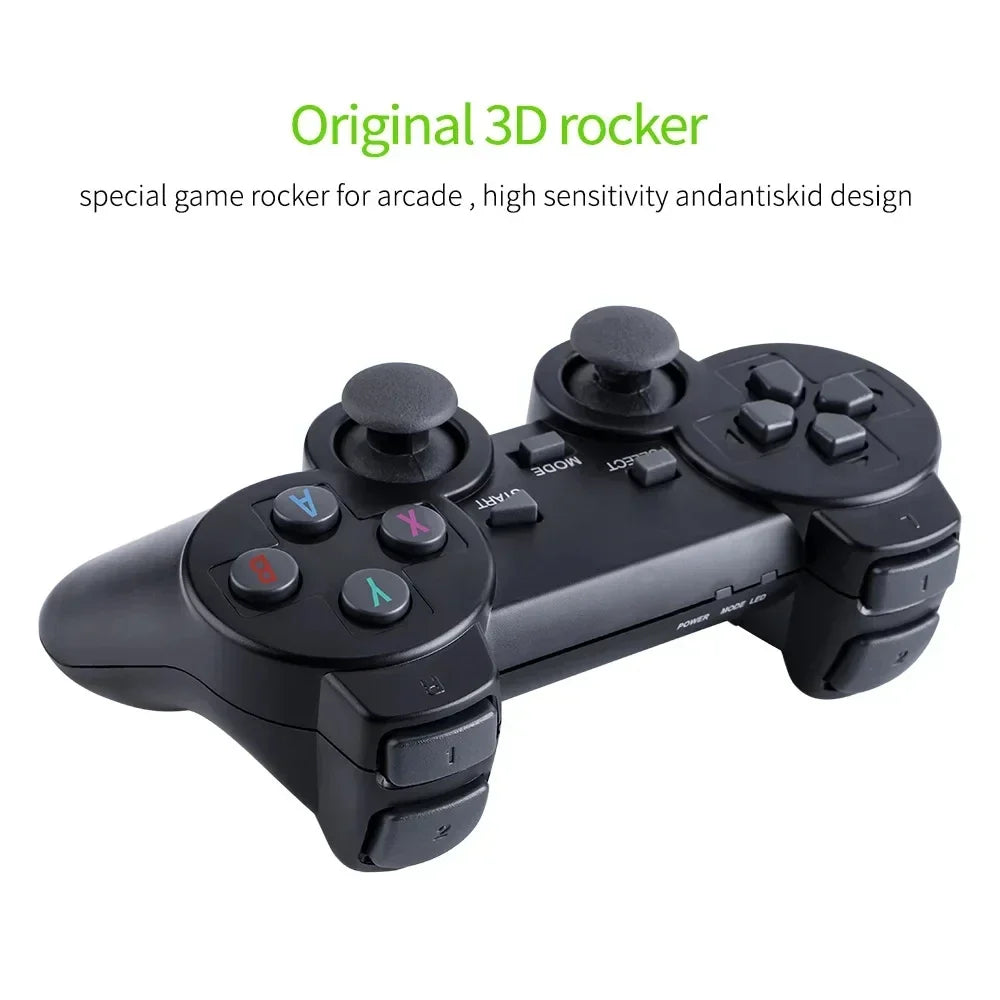 M8+64 Game Console Built-in 20000 + 64GB Two-person Wireless Controller 2.4G Stick 4K HD PS1 GBA Video Children's Christmas Gift