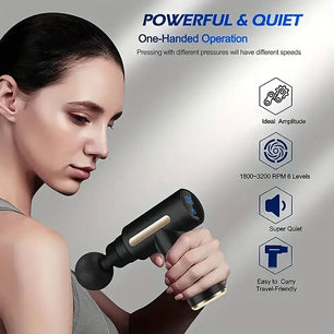 Mini Portable Fascia Massage Gun Electric Percussion Pistol Massager Body Relaxation LED Touch Screen 4Massage Head Holiday Gift