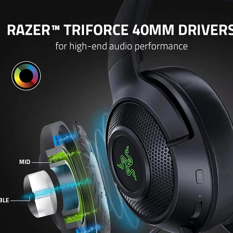 Razer Kraken V3 X - Wired USB Gaming Headset ,HyperClear Cardioid Microphone, 7.1 Surround Sound, RGB Chroma