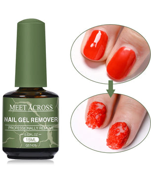 MEET ACROSS 15ml Magic Fast Nail Gel Polish Remover Clean UV Soak