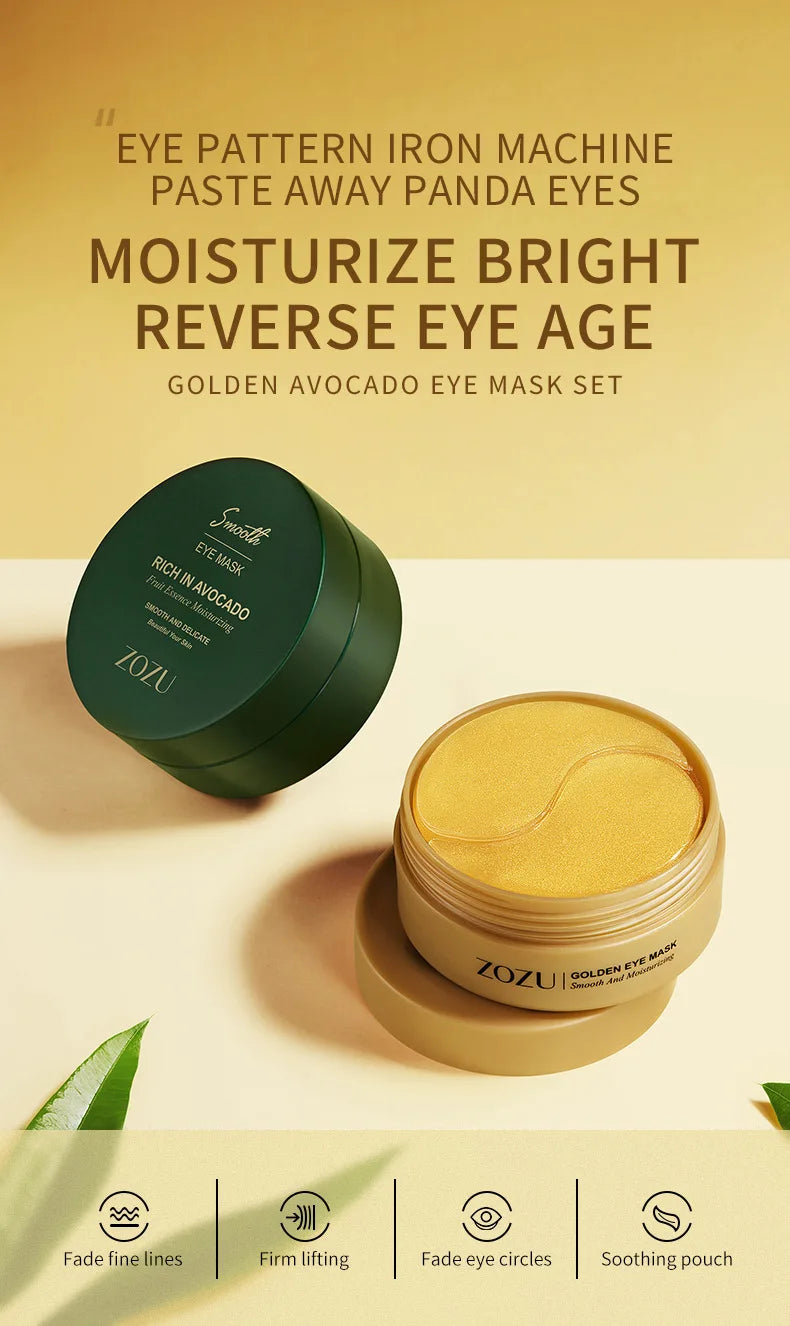 60pcs/120pcs Avocado Golden Collagen Eye Mask Anti Dark Circles