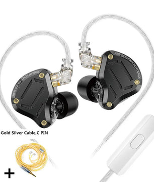 KZ ZS10 Pro 2 in Ear Metal Earphone HIFI Bass Earbud 4-Level Tuning Switch Headphone 2PIN Cable ZS10PRO2 ZSNPRO AS16PRO