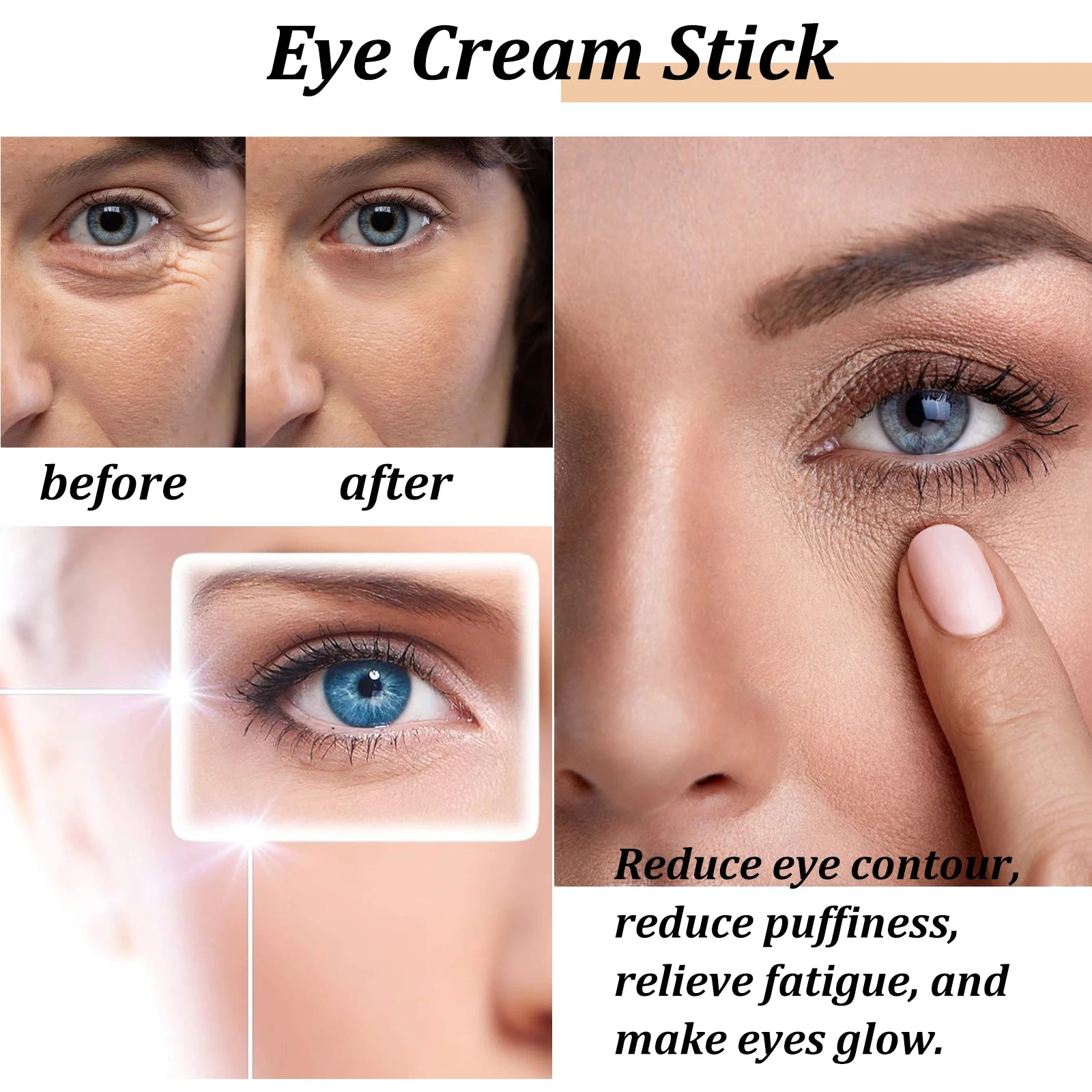 Snail Eye Cream Stick Collagen Fade Fine Lines Wrinkle Lightening Dark Circles