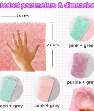 5/10/20pcs Kitchen Towel, Ultra-fine Fiber Light Gray Cleaning Cloth Set, Absorbent, Soft And Stain-removing Cloth