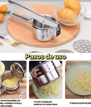 Stainless Steel Potato Masher & Vegetable Juicer