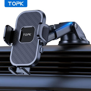 Topk Car Phone Holder - Gravity Stand for Dashboard & Vent