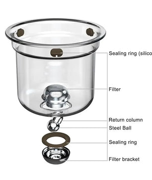 Glass Teapot with Magnetic Switch & Wood Handle – Tea Separation & Filtration