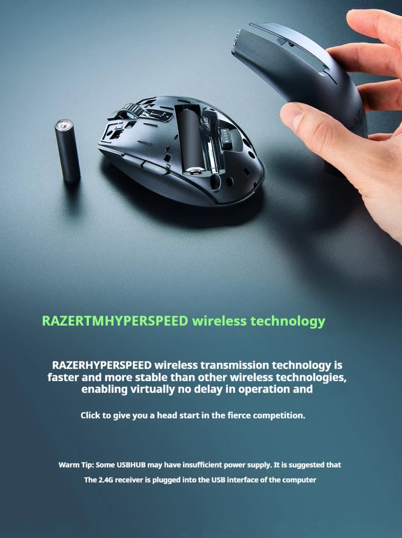 Razer Orochi V2 Wireless Bluetooth Mouse Lightweight 2 Wireless Modes 5g Mice Advanced 18k Dpi Optical Sensor Pc Gaming Mouse