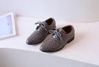 Boys Leather Shoes for Party Wedding Shows Catwalk Cool Lace-up Classic Kids Fashion Casual Shoes Loafers 2023 Children Dress PU