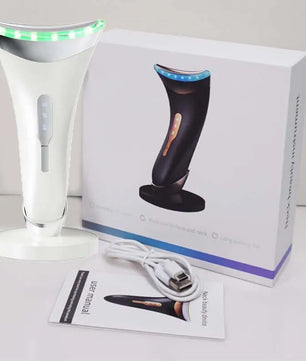 Facial And Neck Lifting Device 3 Colors Led Photon Therapy Skin Tighten Reduce Double Chin Anti Wrinkle Neck Face Beauty Device