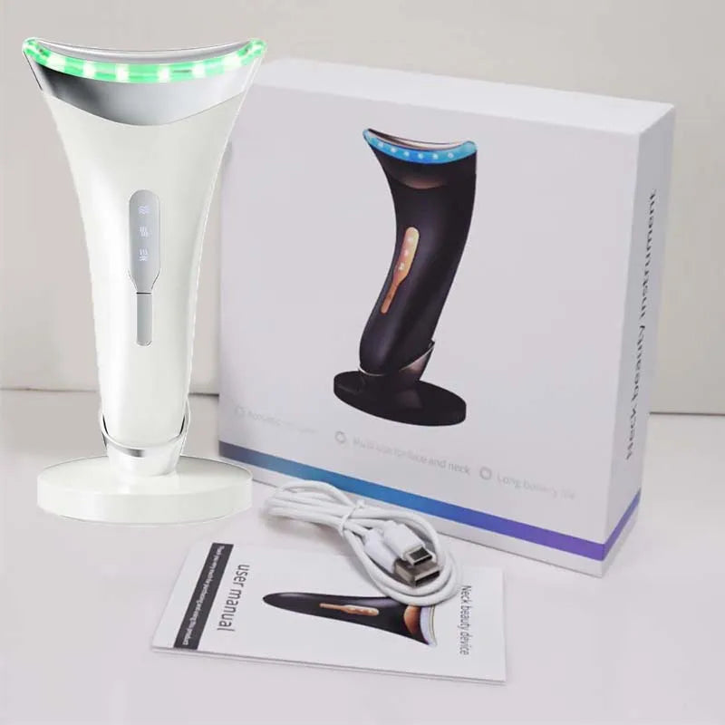 Facial And Neck Lifting Device 3 Colors Led Photon Therapy Skin Tighten Reduce Double Chin Anti Wrinkle Neck Face Beauty Device