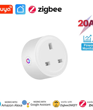 Tuya Zigbee Smart Socket UK Plug Smart Home Automation Timing Power Monitor Smart Outlet Support Google Home Alexa Zigbee2MQTT