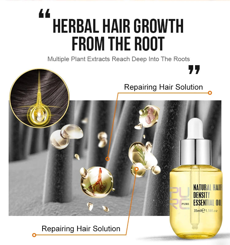 PURC Ginger Hair Growth Oil Fast Hair Loss Treatment Smoothing Repair