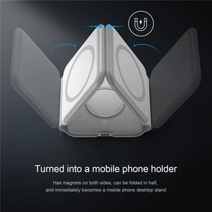 100W 3 in 1 foldable Wireless Charger Pad Stand for iPhone 15 14 13 12Pro Max Airpods iWatch Fast Wireless Charging Dock Station