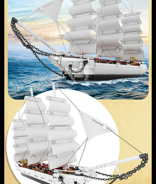 Sailboat Building Toys For Kids 1672pcs 66cm White Swan Sailing Ship Building Blocks MOC Bricks Educational Toys Home Decoration