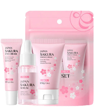3pcs/set LAIKOU Vitamin C 24K Golden Sakura Skin Care Sets Face Cream