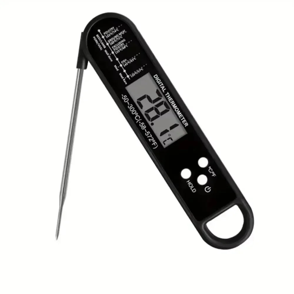 Waterproof Digital Food Kitchen Thermometer For Oven Meat Cooking Grilling With Rotating LCD Screen Alarm Function