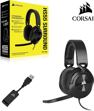 Corsair HS55 Surround Gaming Headset (Leatherette Memory Foam Ear Pads, Dolby Audio 7.1 Surround Sound on PC and Mac