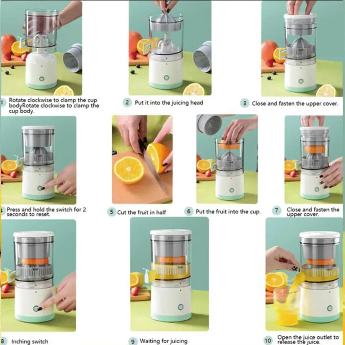 New Portable Home Juicer Fruit Juice Extractor, USB RechargeableElectric