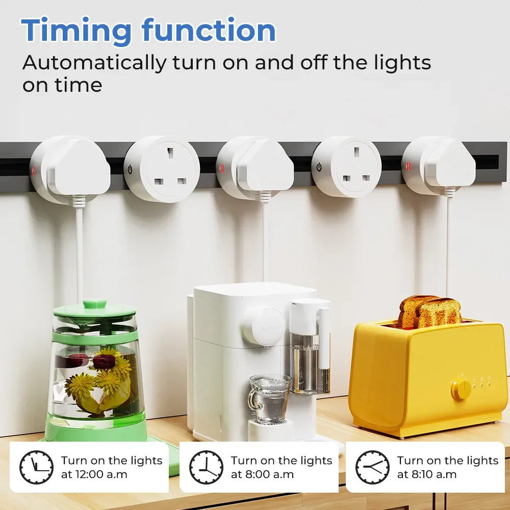 Tuya Zigbee Smart Socket UK Plug Smart Home Automation Timing Power Monitor Smart Outlet Support Google Home Alexa Zigbee2MQTT