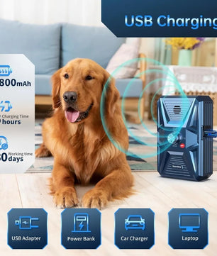 Ultrasonic Anti-Bark Device 3-Level Control Rechargeable Dog Bark Deterrent with 33FT Reach for All Breeds Indoor & Outdoor Use