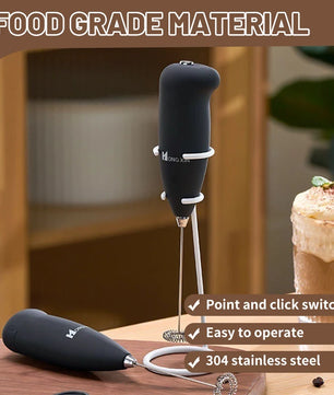 Electric Milk Frother Handheld Mixer – Portable Coffee Foamer and Egg Beater