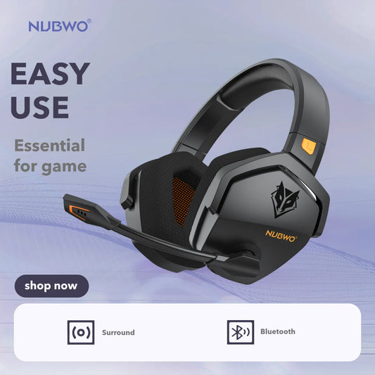 NUBWO G06 Dual Wireless Gaming Headset with Microphone for PS5, PS4, PC, Mobile, Switch, 2.4GHz Bluetooth 5.3 Gaming Headphones