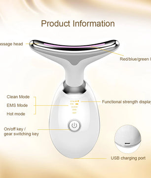 Facial Massager EMS Facial Microcurrent Anti-aging Facial Massager Red Light Therapy Skin Tightening Neck Face Lifting Massager