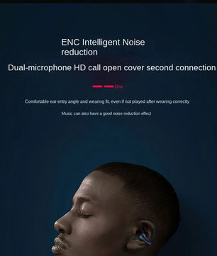 Q71 TWS Bone Conduction Bluetooth Earphones HiFi Stereo Ear Clip Earbud Sports Wireless Headphones Mini Noise Cancelling Headset