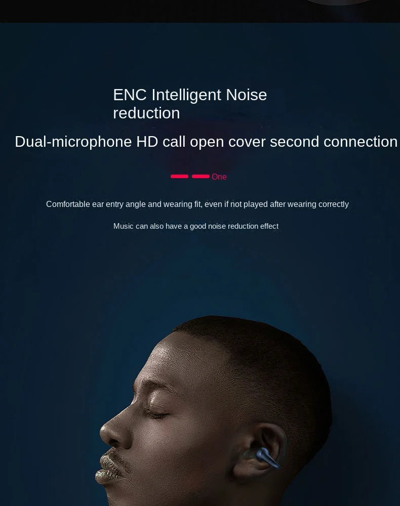 Q71 TWS Bone Conduction Bluetooth Earphones HiFi Stereo Ear Clip Earbud Sports Wireless Headphones Mini Noise Cancelling Headset