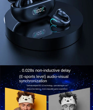 Q71 TWS Bone Conduction Bluetooth Earphones HiFi Stereo Ear Clip Earbud Sports Wireless Headphones Mini Noise Cancelling Headset