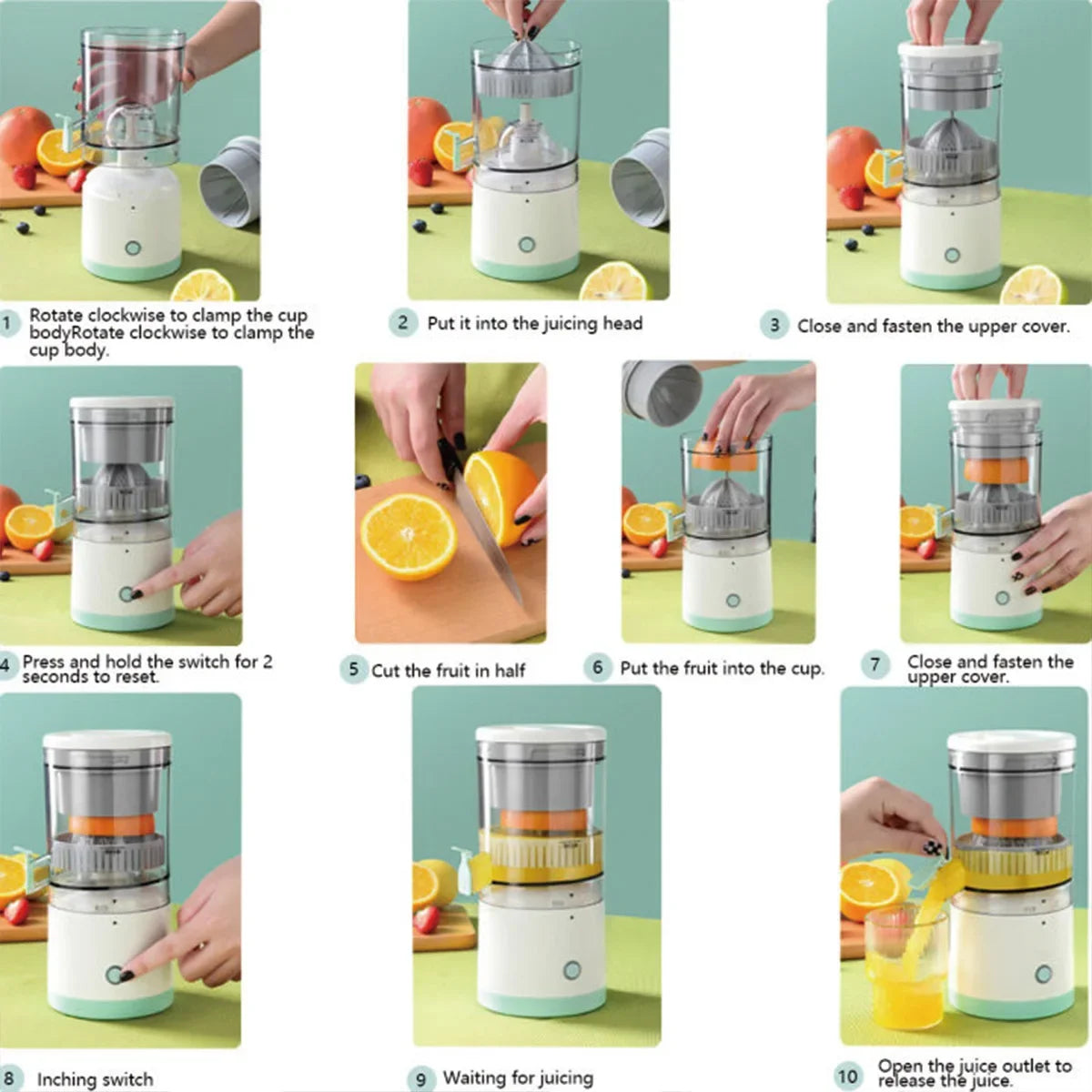 New Portable Home Juicer Fruit Juice Extractor, USB RechargeableElectric