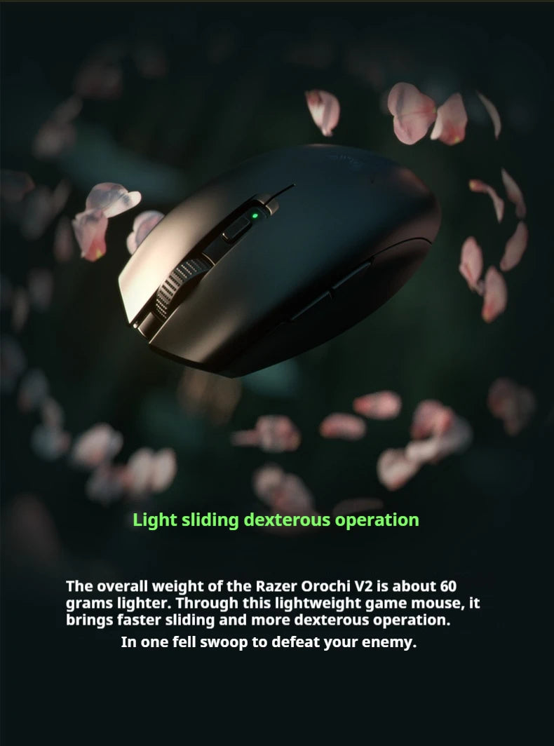 Razer Orochi V2 Wireless Bluetooth Mouse Lightweight 2 Wireless Modes 5g Mice Advanced 18k Dpi Optical Sensor Pc Gaming Mouse
