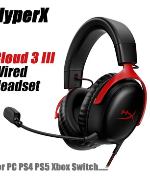 HyperX Cloud 3 III Wired Gaming Headset eSports Professional Head Mounted Headphone For PC PS4 PS5 Xbox Switch Accessories