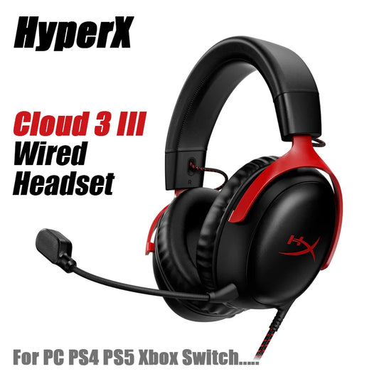 HyperX Cloud 3 III Wired Gaming Headset eSports Professional Head Mounted Headphone For PC PS4 PS5 Xbox Switch Accessories