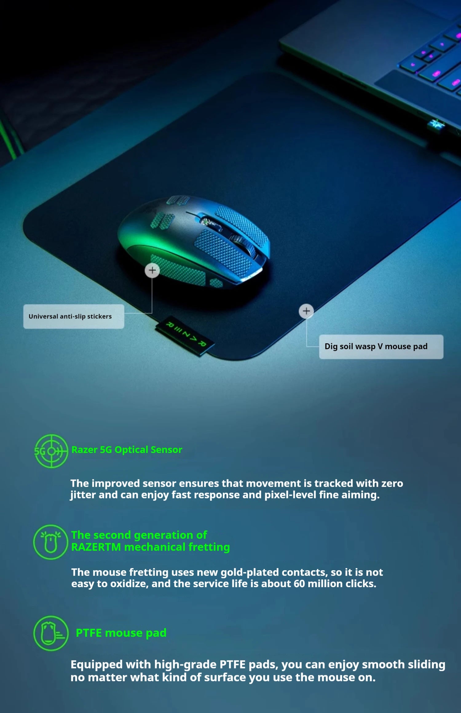 Razer Orochi V2 Wireless Bluetooth Mouse Lightweight 2 Wireless Modes 5g Mice Advanced 18k Dpi Optical Sensor Pc Gaming Mouse