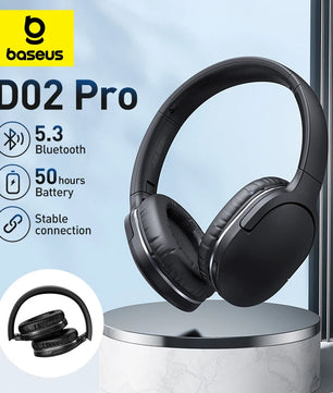 Baseus D02 Pro Wireless Bluetooth Headphones HIFI Stereo Earphones Foldable Sport Headset with Audio Cable foriPhone tablet