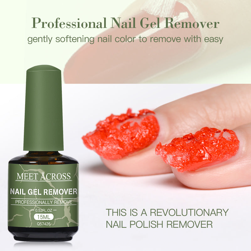 MEET ACROSS 15ml Magic Fast Nail Gel Polish Remover Clean UV Soak