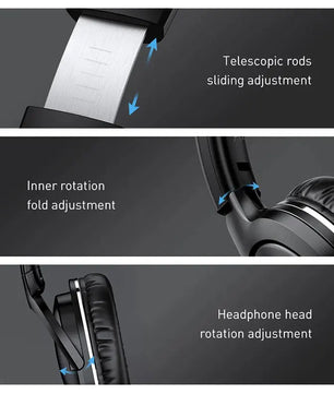 Baseus D02 Pro Wireless Bluetooth Headphones HIFI Stereo Earphones Foldable Sport Headset with Audio Cable foriPhone tablet