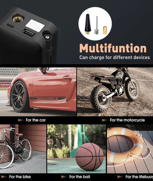 CARSUN Rechargeable Air Pump Tire Inflator Portable Compressor Digital Cordless Car Tyre