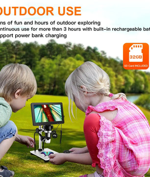 TOMLOV DM9 Digital USB Electronic Microscope 1080P 7" LCD Display 1200X Magnification Microscopio for Phone Repairing