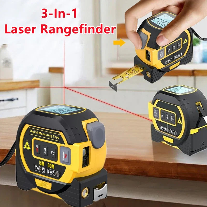 3-in-1 Laser Tape Measure – High-Precision Rangefinder